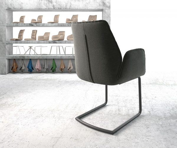 Otočná židle Zoa-Flex Textured Fabric Anthracite Cantilever Round Black - Image 3