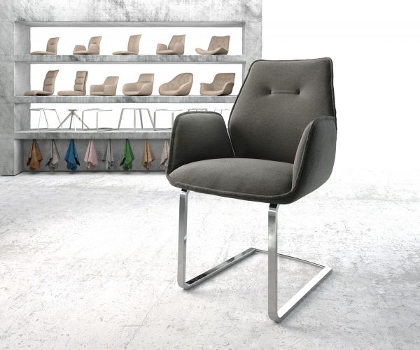 Otočná židle Zoa-Flex Textured Fabric Anthracite Cantilever Flat Chrome