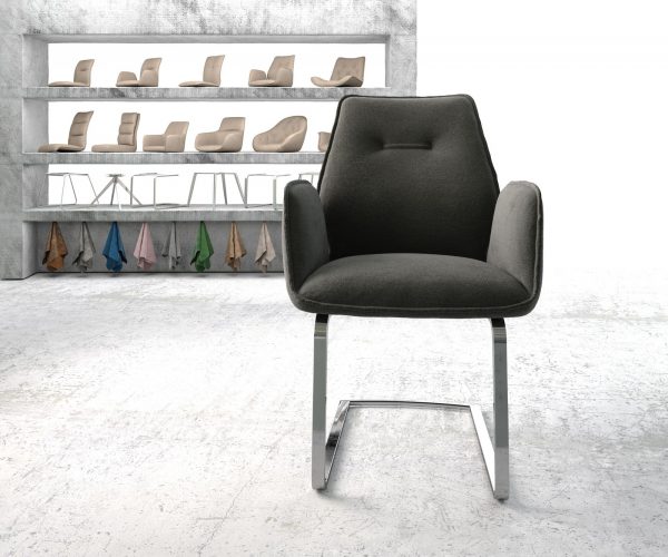 Otočná židle Zoa-Flex Textured Fabric Anthracite Cantilever Flat Chrome - Image 2
