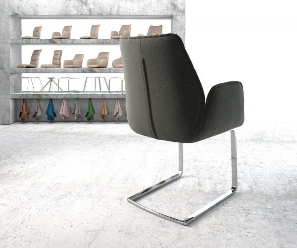 Otočná židle Zoa-Flex Textured Fabric Anthracite Cantilever Flat Chrome - Image 3