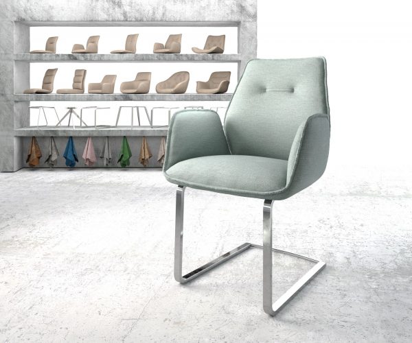 Otočná židle Zoa-Flex Stripes Mint Cantilever Flat Chrome