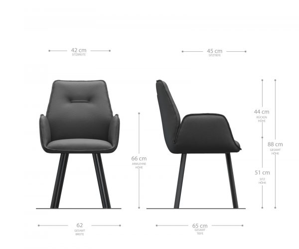 Křeslo Zoa-Flex Textured Fabric Anthracite 4-nohý ovál Black - Image 5