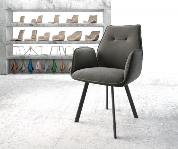 Křeslo Zoa-Flex Textured Fabric Anthracite 4-nohý ovál Black