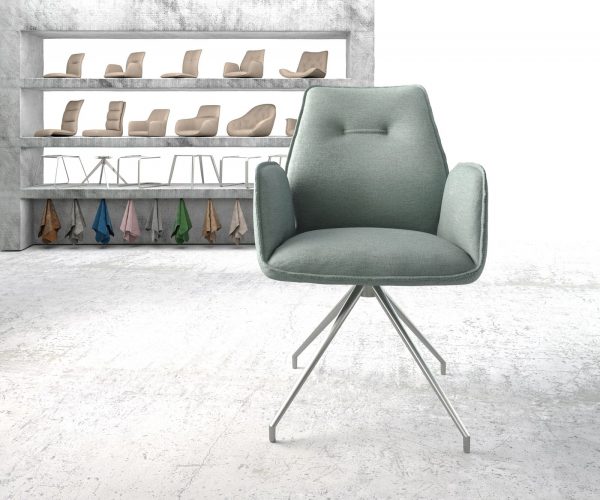 Otočná židle Zoa-Flex s područkami Stripes Mint Křížová základna z nerezové oceli kuželová 180° otočná - Image 2