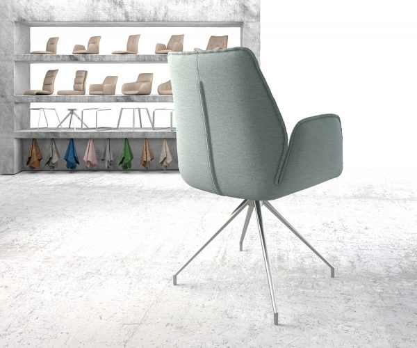 Otočná židle Zoa-Flex s područkami Stripes Mint Křížová základna z nerezové oceli kuželová 180° otočná - Image 3