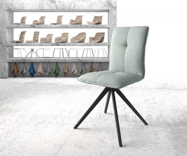 Otočná židle Maddy-Flex Stripes Mint Cross Frame Edged Black 180° Swivel