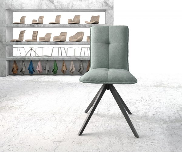 Otočná židle Maddy-Flex Stripes Mint Cross Frame Edged Black 180° Swivel - Image 2