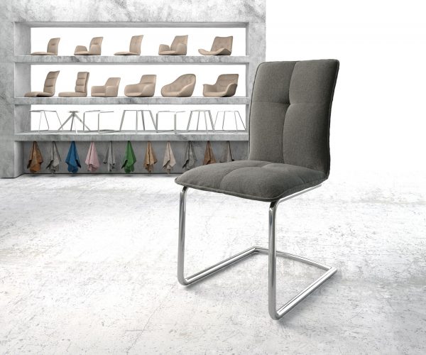 Otočná židle Maddy-Flex Texturovaná látka Antracit Konzolová židle Round Chrome