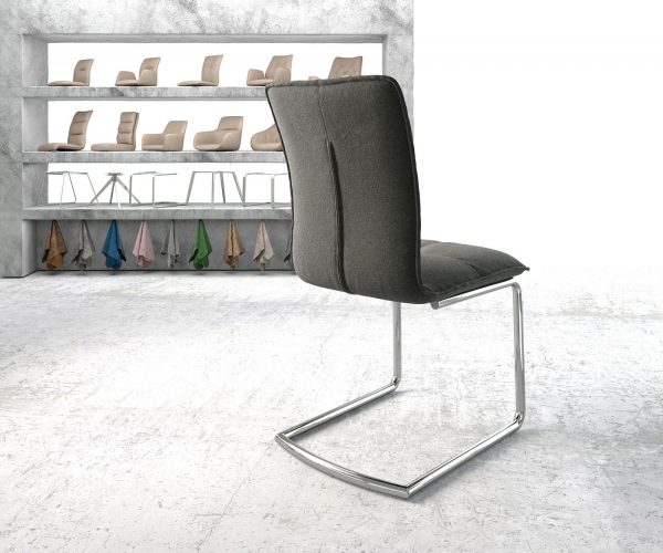 Otočná židle Maddy-Flex Texturovaná látka Antracit Konzolová židle Round Chrome - Image 3