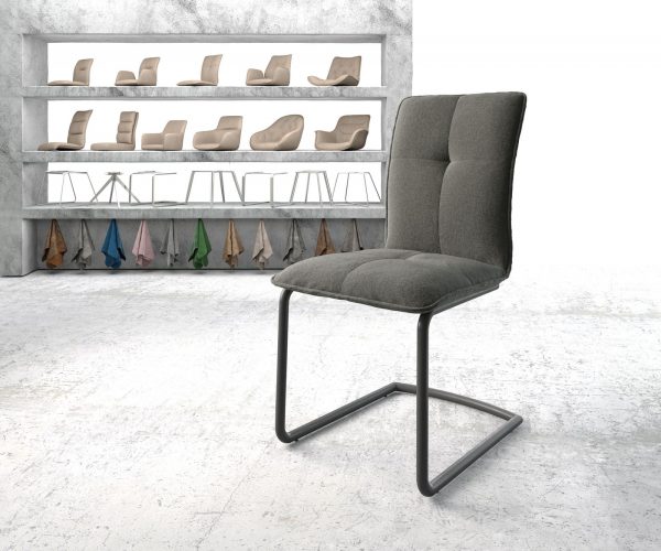 Houpací židle Maddy-Flex Textured Fabric Anthracite Cantilever Round Black