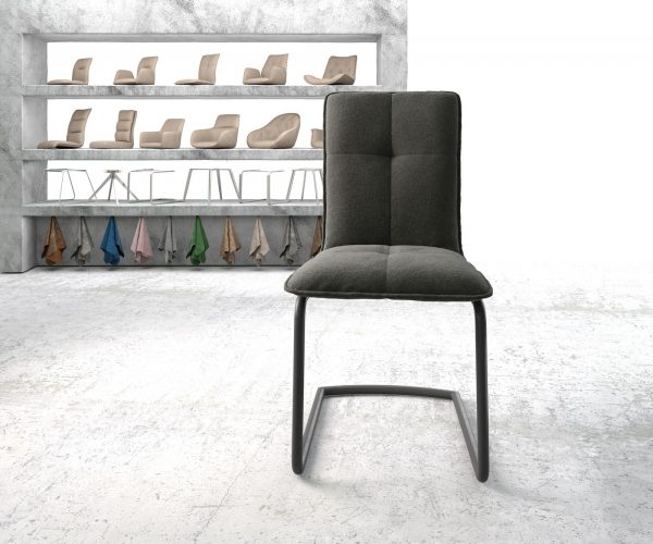 Houpací židle Maddy-Flex Textured Fabric Anthracite Cantilever Round Black - Image 2