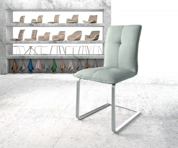 Houpací židle Maddy-Flex Stripes Mint Cantilever Flat Stainless Steel