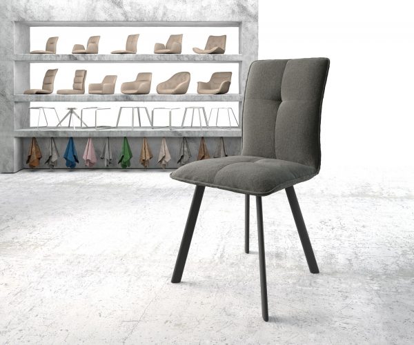 Jídelní židle Maddy-Flex Textured Fabric Anthracite 4-nohý ovál Black