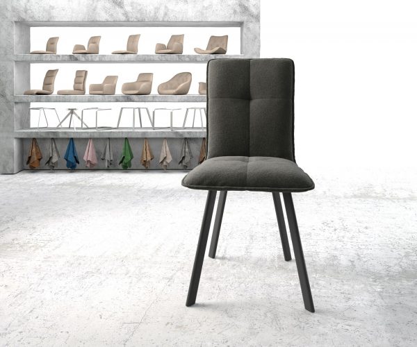 Jídelní židle Maddy-Flex Textured Fabric Anthracite 4-nohý ovál Black - Image 2