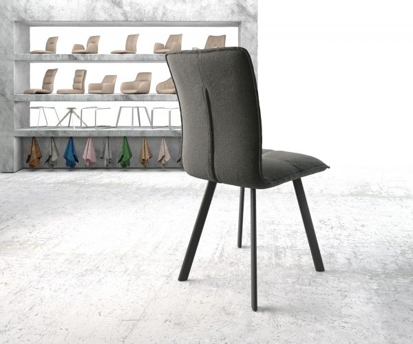 Jídelní židle Maddy-Flex Textured Fabric Anthracite 4-nohý ovál Black - Image 3