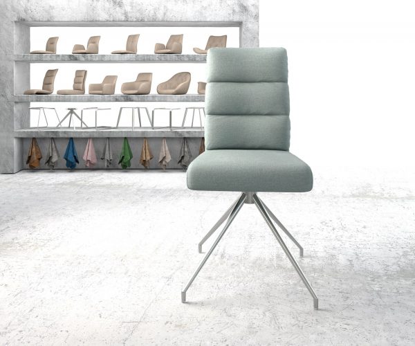 Otočná židle Pela-Flex Stripes Mint Křížová základna kuželová z nerezové oceli 180° otočná jádro z kapesní pružiny - Image 2