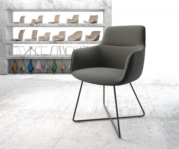 Jídelní židle Pejo-Flex Anthracite Structure X-Rám Černá