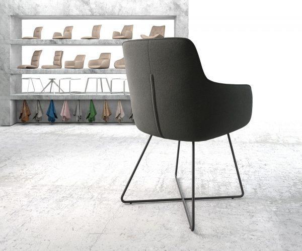 Jídelní židle Pejo-Flex Anthracite Structure X-Rám Černá - Image 3