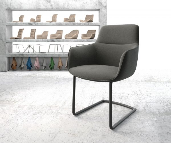 Jídelní židle Pejo-Flex Anthracite Structure Cantilever Round Černá