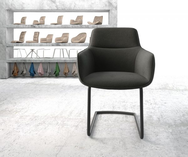 Jídelní židle Pejo-Flex Anthracite Structure Cantilever Round Černá - Image 2