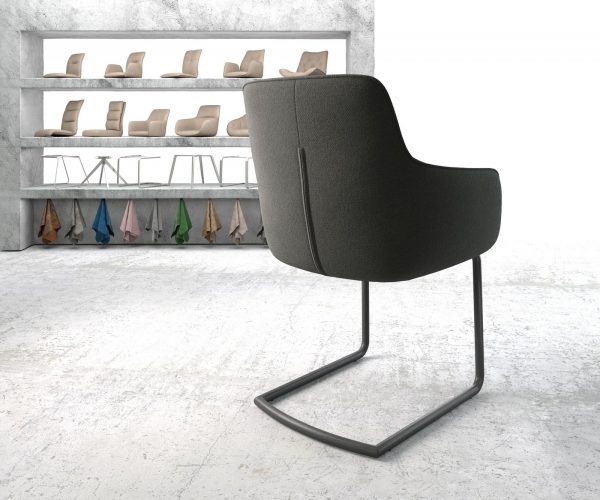 Jídelní židle Pejo-Flex Anthracite Structure Cantilever Round Černá - Image 3