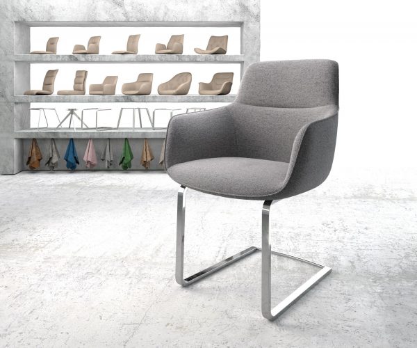 Jídelní židle Pejo-Flex Světle Šedá Structure Cantilever Flat Chrome-plated