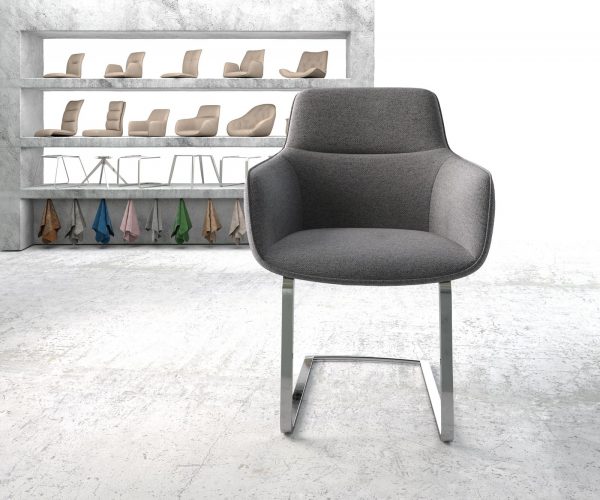 Jídelní židle Pejo-Flex Světle Šedá Structure Cantilever Flat Chrome-plated - Image 2