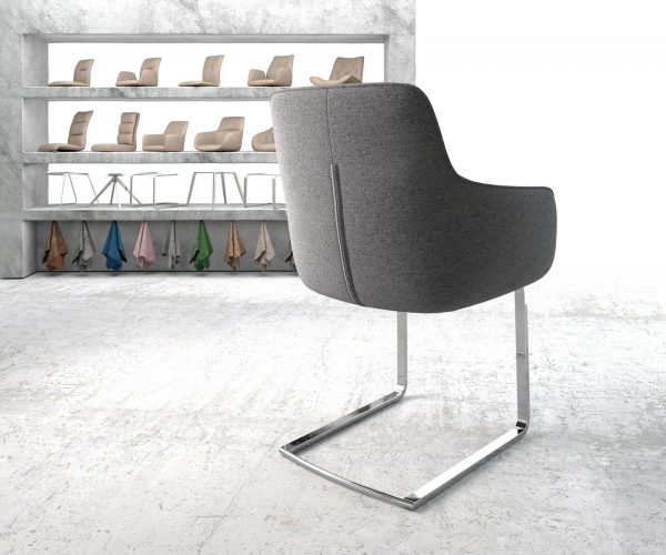 Jídelní židle Pejo-Flex Světle Šedá Structure Cantilever Flat Chrome-plated - Image 3