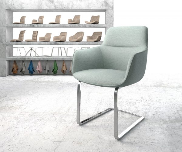 Jídelní židle Pejo-Flex Mint Stripes Cantilever Flat Chrome-plated