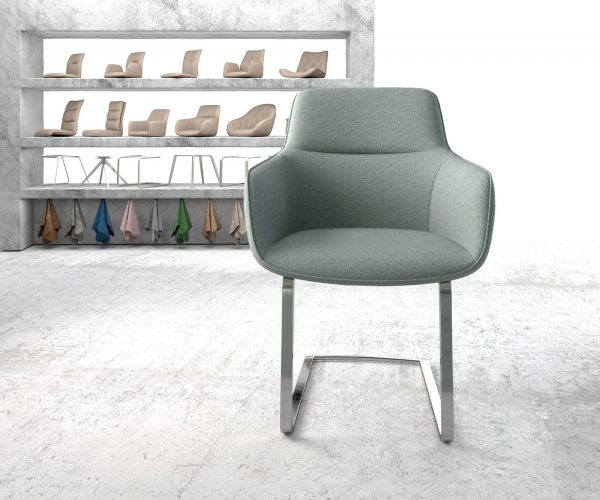 Jídelní židle Pejo-Flex Mint Stripes Cantilever Flat Chrome-plated - Image 2