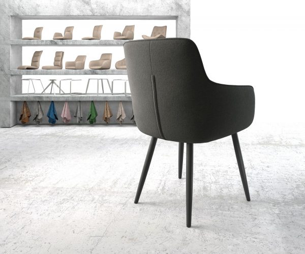 Jídelní židle Pejo-Flex Anthracite Structure 4-nohá kónická Černá - Image 3