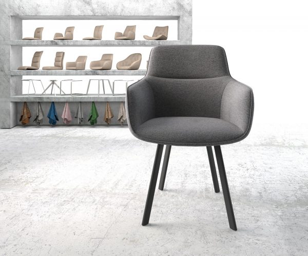 Jídelní židle Pejo-Flex Světle Šedá Structure 4-nohá oválná Černá - Image 2