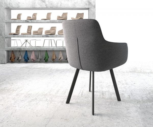 Jídelní židle Pejo-Flex Světle Šedá Structure 4-nohá oválná Černá - Image 3