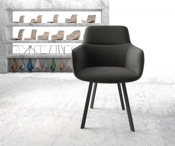 Jídelní židle Pejo-Flex Anthracite Structure 4-nohá oválná Černá - Image 2