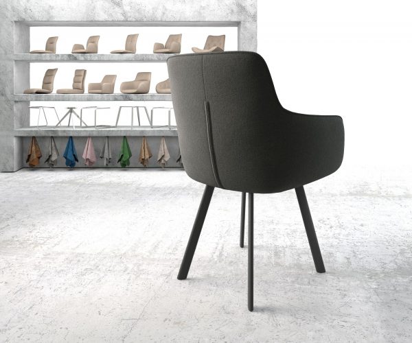 Jídelní židle Pejo-Flex Anthracite Structure 4-nohá oválná Černá - Image 3