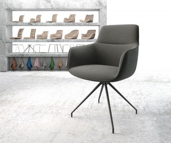 Otočná židle Pejo-Flex Anthracite Structure Cross Rám Conical Černá
