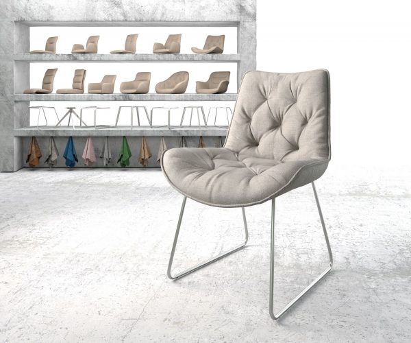 Jídelní židle Taimi-Flex Stripes Light Grey Skid Frame Stainless Steel