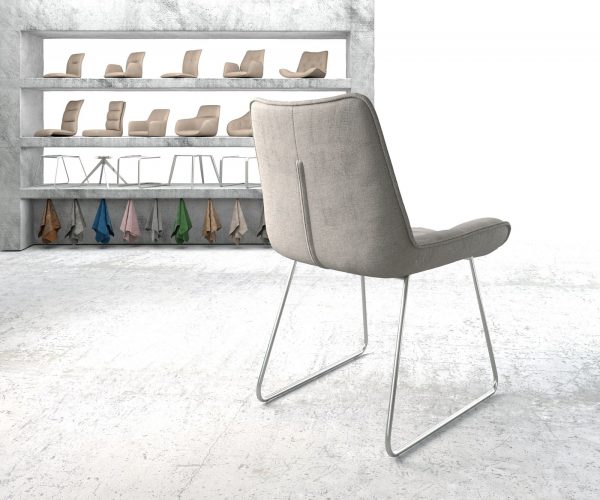Jídelní židle Taimi-Flex Stripes Light Grey Skid Frame Stainless Steel - Image 3