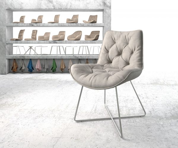 Jídelní židle Taimi-Flex Stripes Light Grey X-rám nerezová ocel