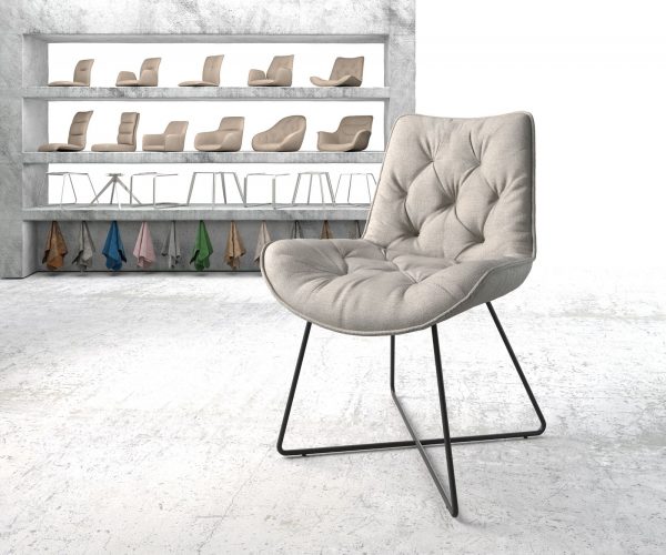 Jídelní židle Taimi-Flex Stripes Light Grey X-frame Black