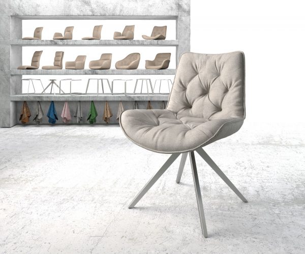Otočná židle Taimi-Flex Stripes Light Grey Křížový rám lemovaný nerezovou ocelí 180° otočná