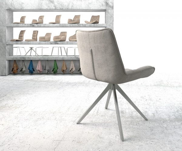Otočná židle Taimi-Flex Stripes Light Grey Křížový rám lemovaný nerezovou ocelí 180° otočná - Image 3