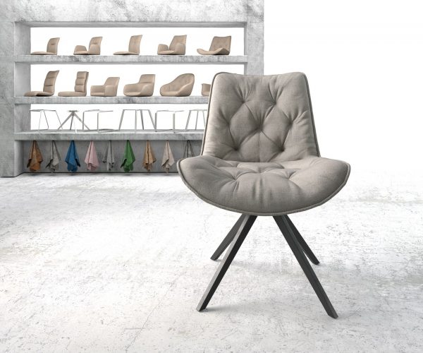 Otočná židle Taimi-Flex Stripes Light Grey Cross Frame Edged Black 180° Swivel - Image 2