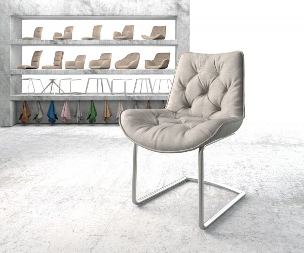 Houpací židle Taimi-Flex Stripes Light Grey Cantilever Chair Round Stainless Steel