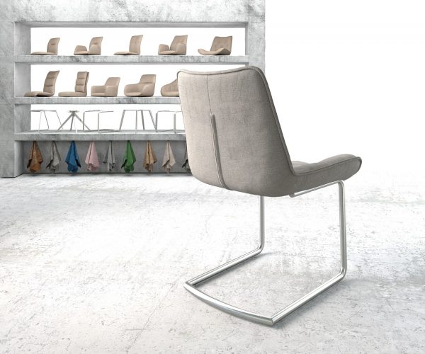 Houpací židle Taimi-Flex Stripes Light Grey Cantilever Chair Round Stainless Steel - Image 3