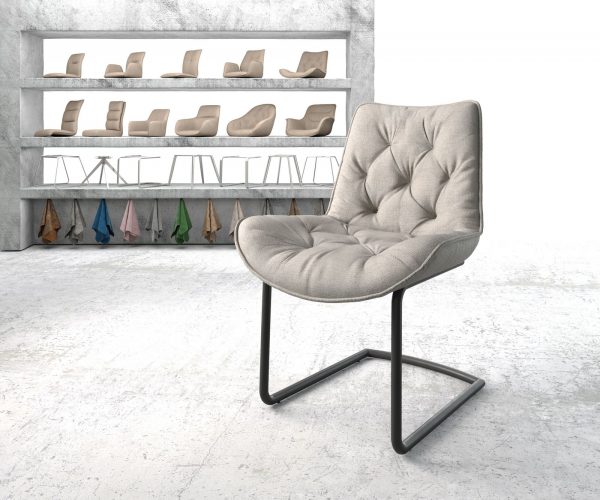 Houpací židle Taimi-Flex Stripes Light Grey Cantilever Round Black
