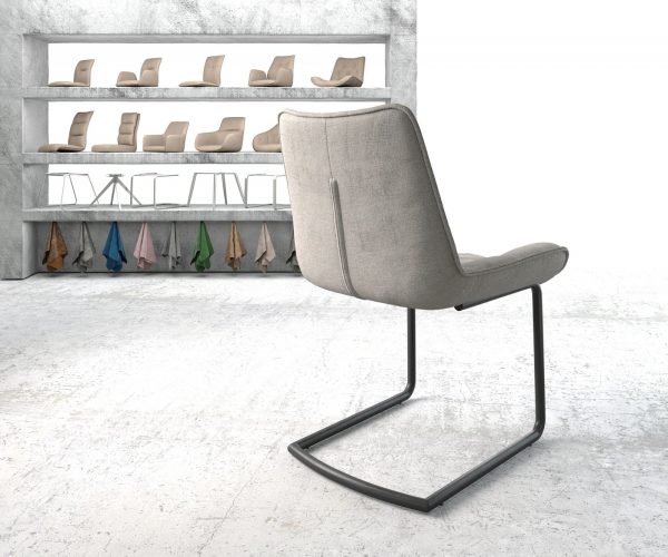 Houpací židle Taimi-Flex Stripes Light Grey Cantilever Round Black - Image 3