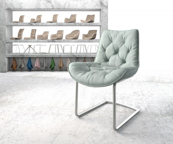Houpací židle Taimi-Flex Stripes Mint Cantilever Chair Round z nerezové oceli
