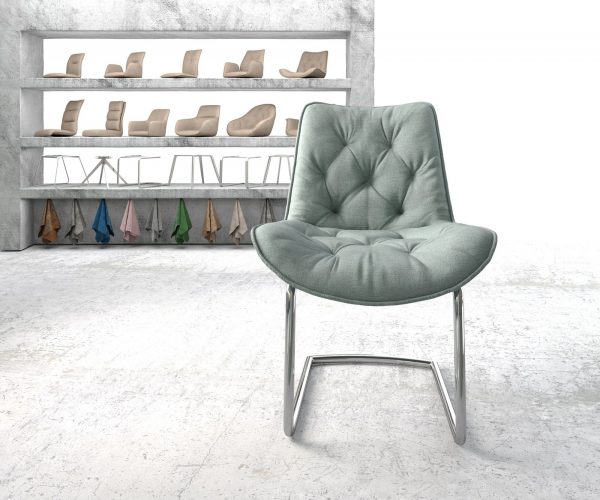 Houpací židle Taimi-Flex Stripes Mint Cantilever Chair Round Chrome - Image 2