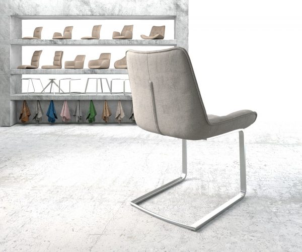 Houpací židle Taimi-Flex Stripes Light Grey Cantilever Flat Stainless Steel - Image 3